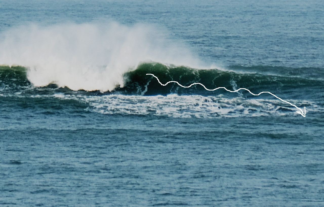 In welcher Linie die Welle abreiten beim Surfen, Fortgeschrittene Surfer,