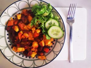 Vegan Low Carb Kidneybohnen Pfanne mit Tofu
